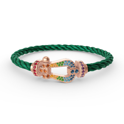 [Garvey ]FORCE LARGE HORSESHOE  COLORED DIAMOND BRACELET ROSE GOLD