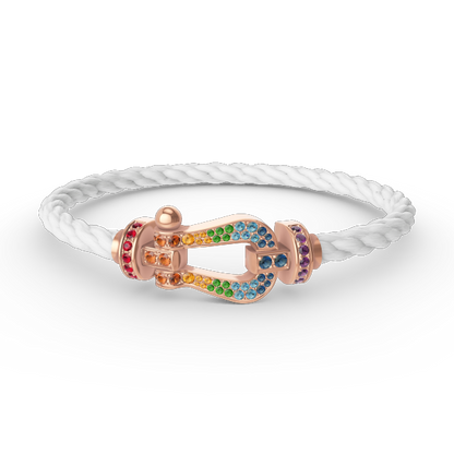 [Garvey ]FORCE LARGE HORSESHOE  COLORED DIAMOND BRACELET ROSE GOLD
