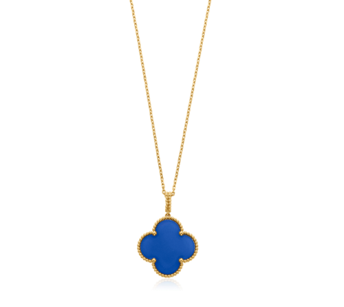 [Garvey ]CLOVER 25MM NECKLACE TURQUOISE ROSE GOLD