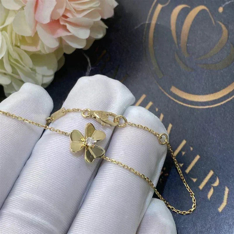 [Garvey ]FRIVOLE GOLD FLOWER PINK MALACHITE BRACELET