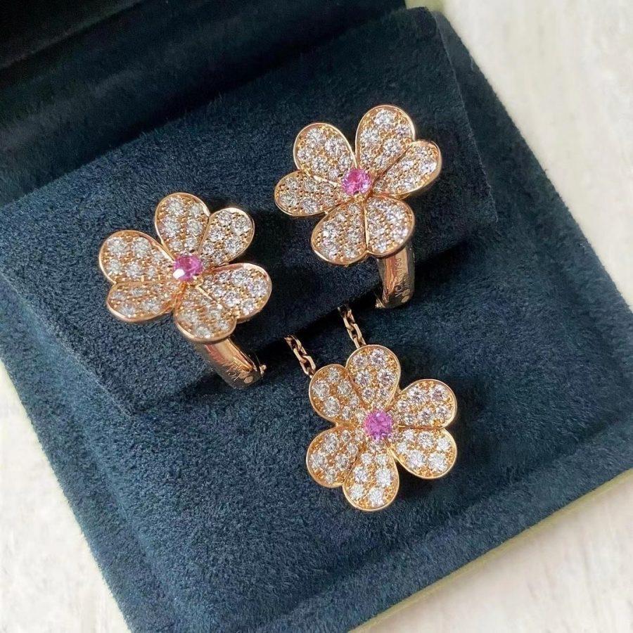 [Garvey ]FRIVOLE ROSE GOLD FLOWER DIAMOND NECKLACE