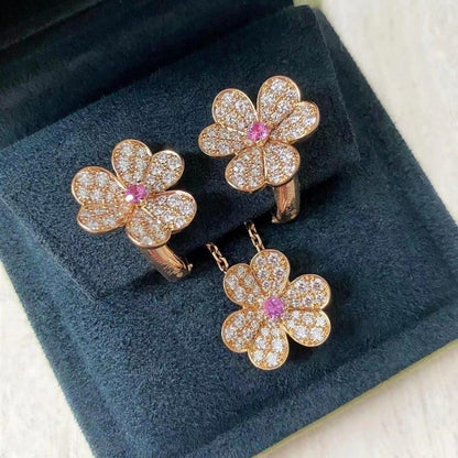 [Garvey ]FRIVOLE ROSE GOLD FLOWER DIAMOND NECKLACE