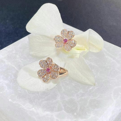 [Garvey ]FRIVOLE PINK GOLD FLOWER DIAMOND EARRINGS