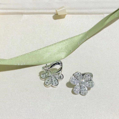 [Garvey ]FRIVOLE SILVER FLOWER DIAMOND EARRINGS