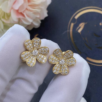 [Garvey ]FRIVOLE GOLD FLOWER DIAMOND EARRINGS
