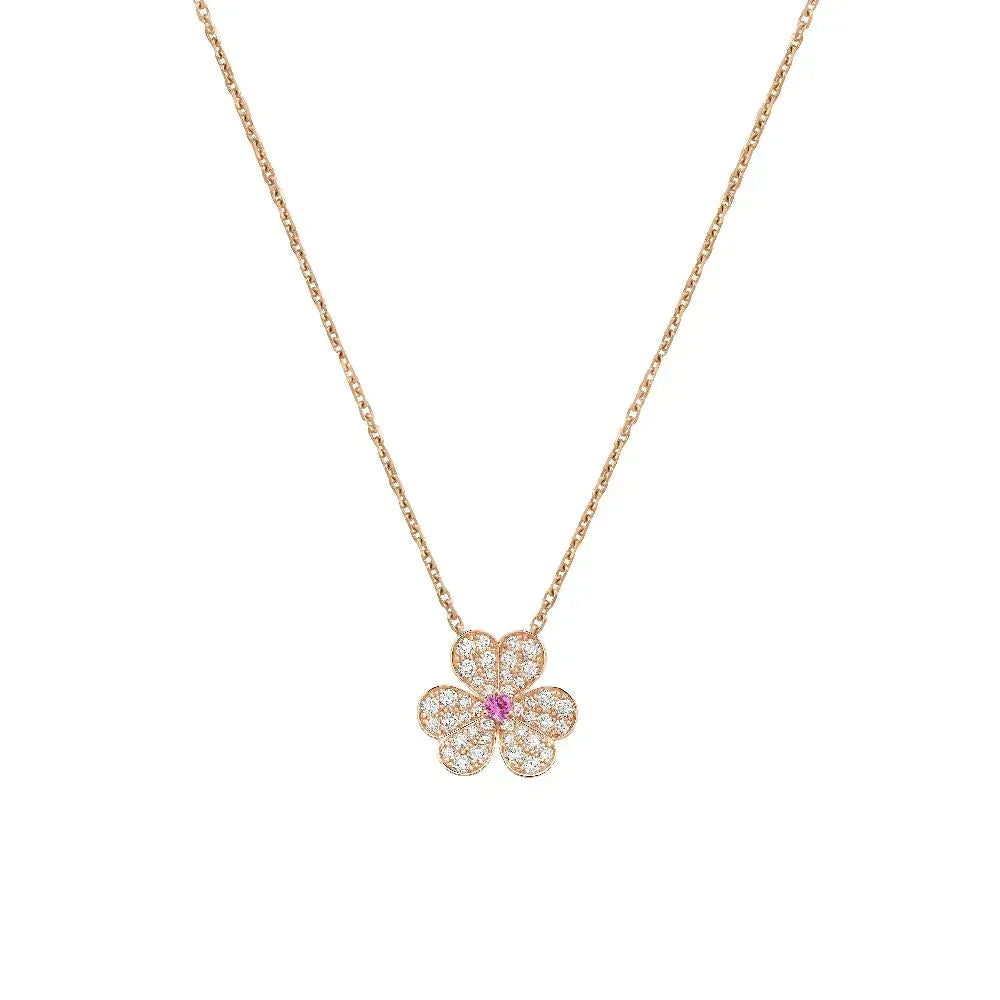 [Garvey ]FRIVOLE ROSE GOLD FLOWER DIAMOND NECKLACE