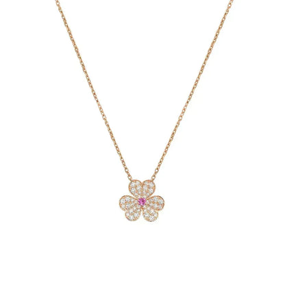 [Garvey ]FRIVOLE ROSE GOLD FLOWER DIAMOND NECKLACE