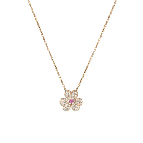 [Garvey ]FRIVOLE ROSE GOLD FLOWER DIAMOND NECKLACE