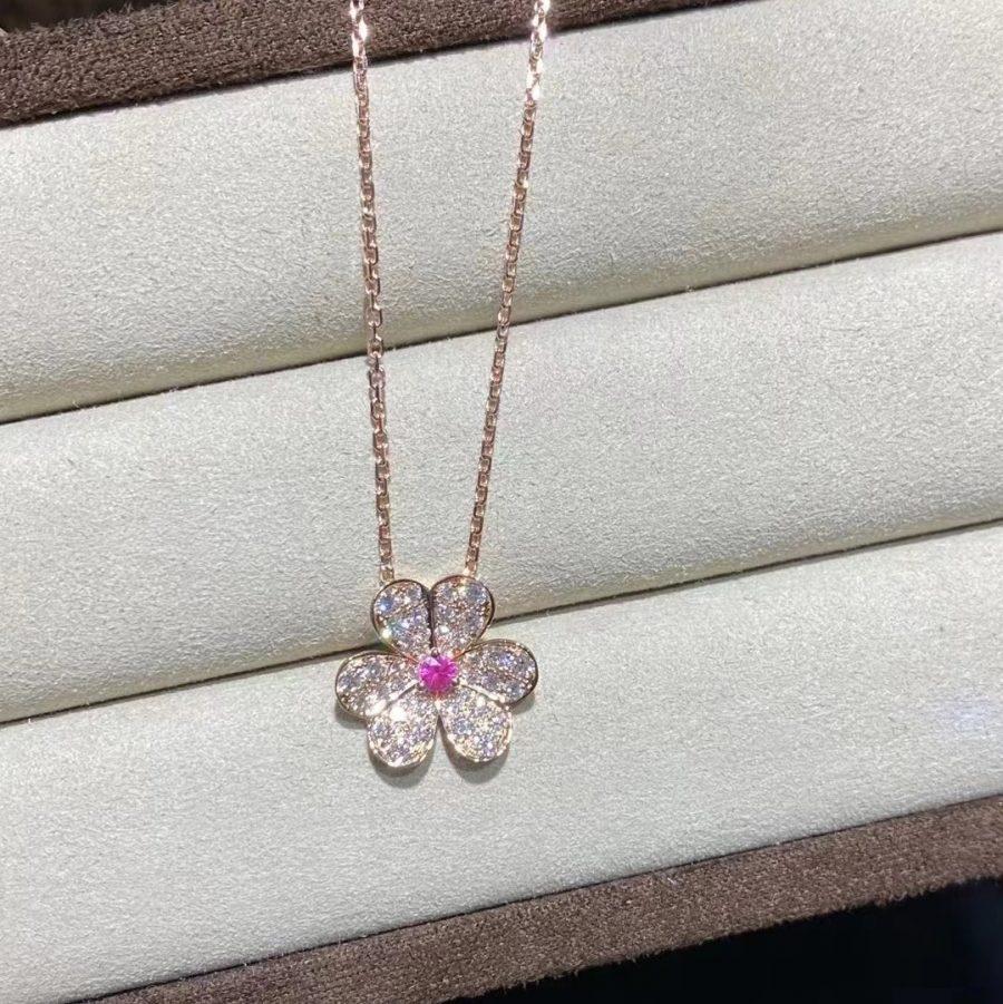 [Garvey ]FRIVOLE ROSE GOLD FLOWER DIAMOND NECKLACE