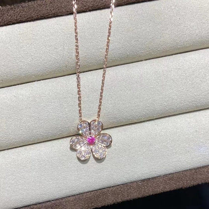 [Garvey ]FRIVOLE ROSE GOLD FLOWER DIAMOND NECKLACE