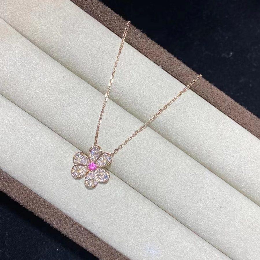 [Garvey ]FRIVOLE ROSE GOLD FLOWER DIAMOND NECKLACE