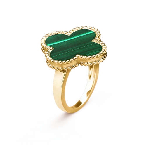 [Garvey ]CLOVER MALACHITE RING