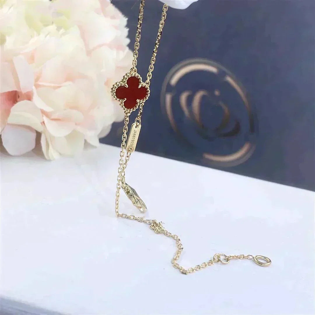 [Garvey ]CLOVER  CARNELIAN SINGLE FLOWER BRACELET