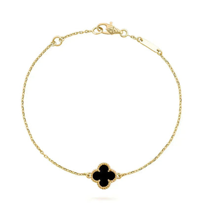 [Garvey ]CLOVER ONYX SINGLE FLOWER BRACELET