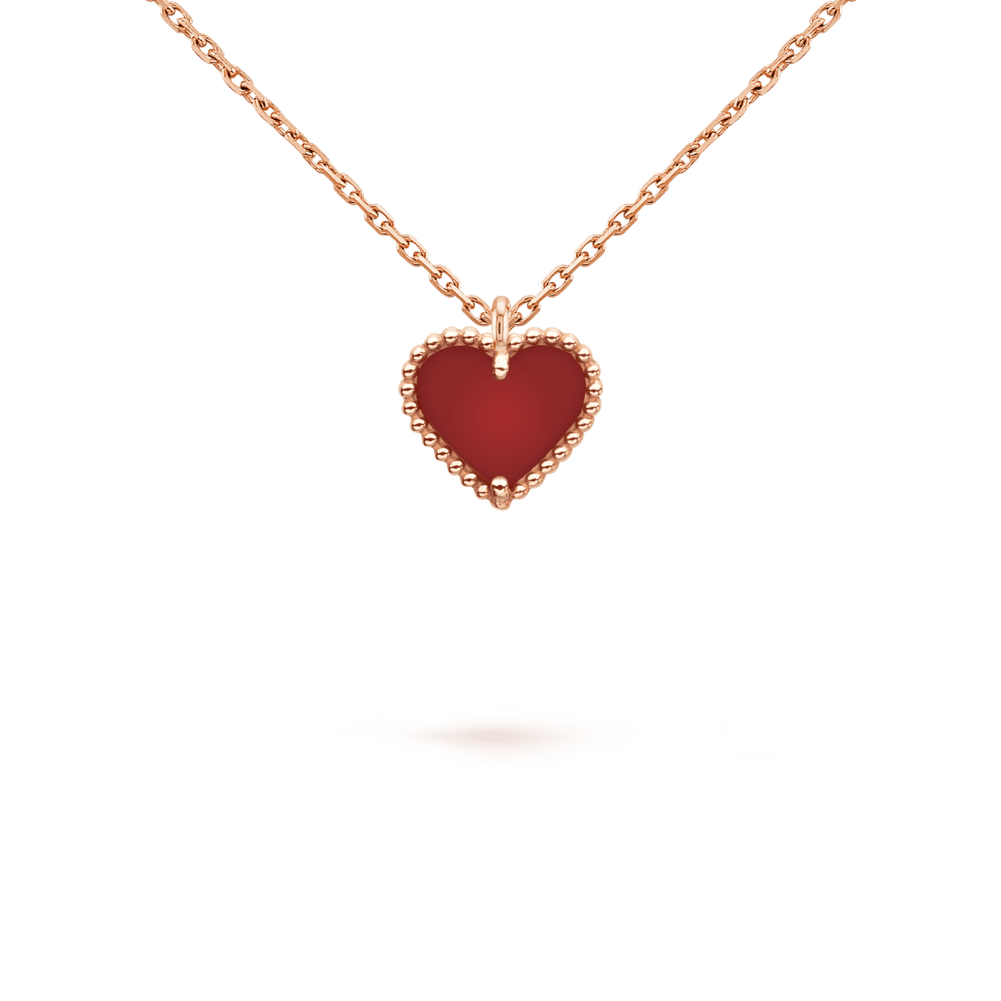 [Garvey ]SWEET CLOVER CARNELIAN HEART NECKLACE