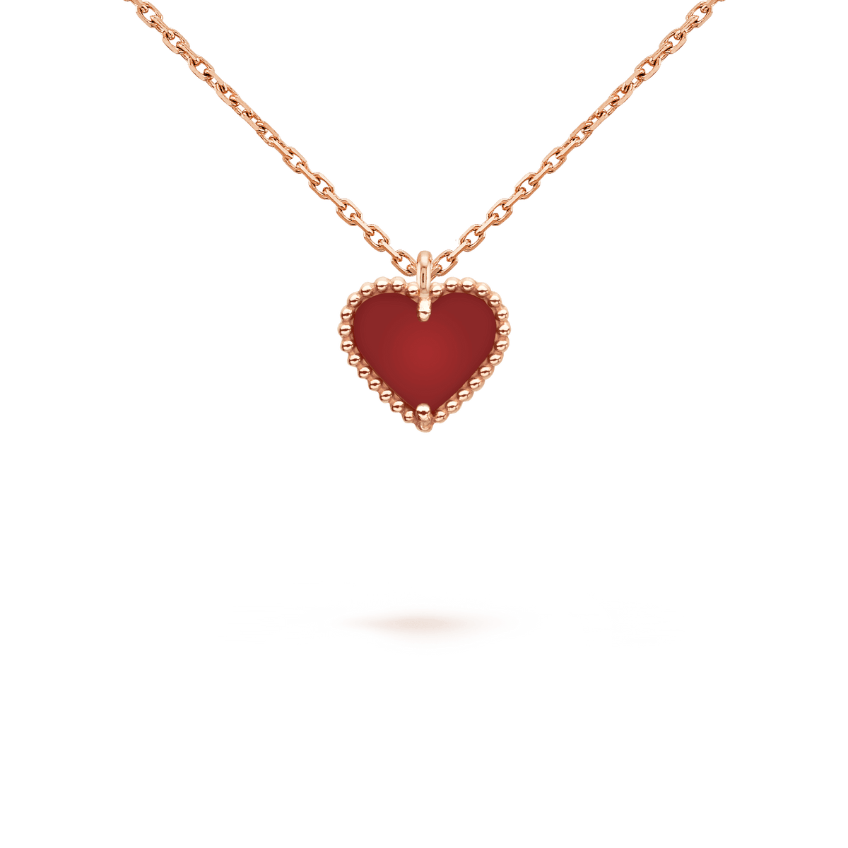 [Garvey ]SWEET CLOVER CARNELIAN HEART NECKLACE