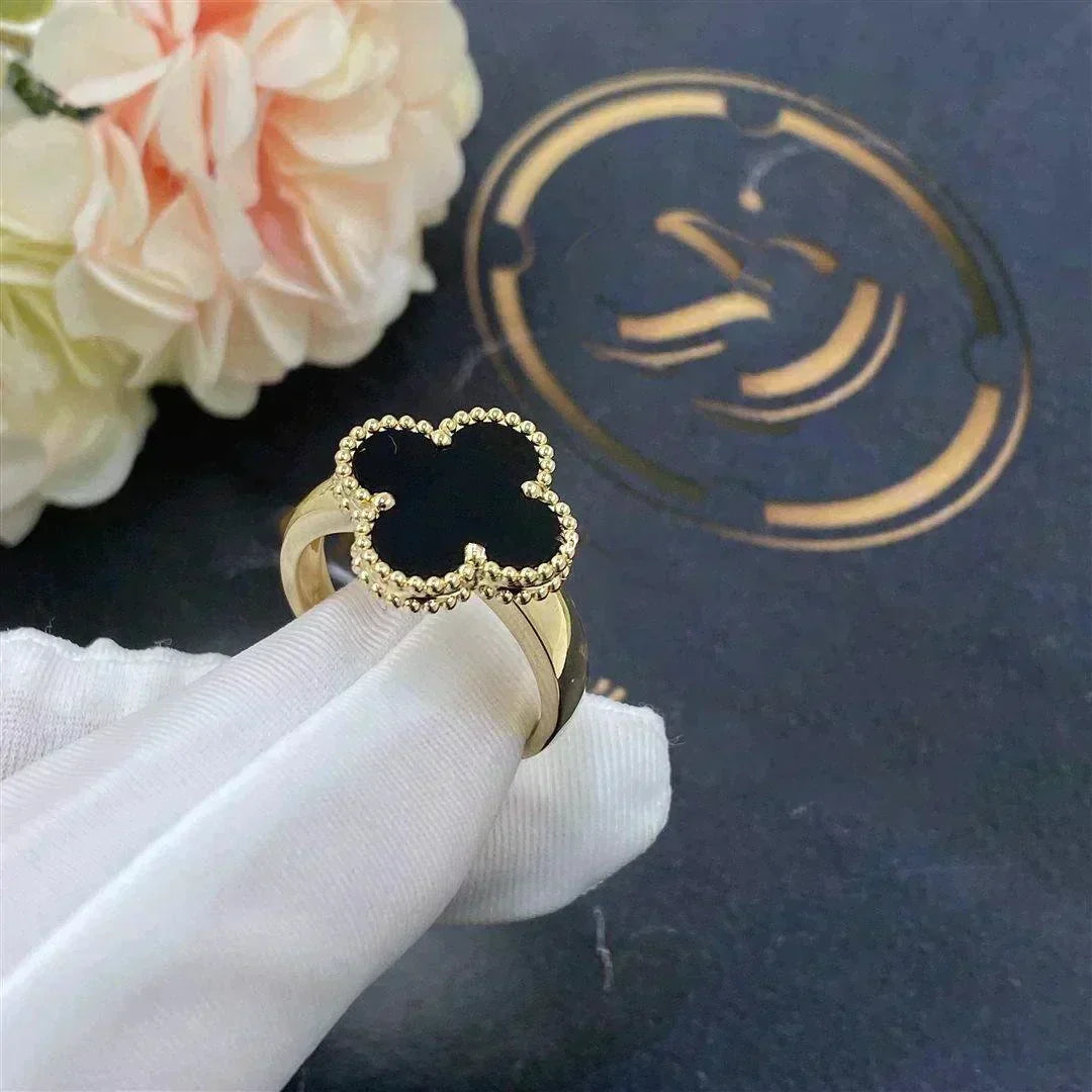 [Garvey ]CLOVER ONYX RING