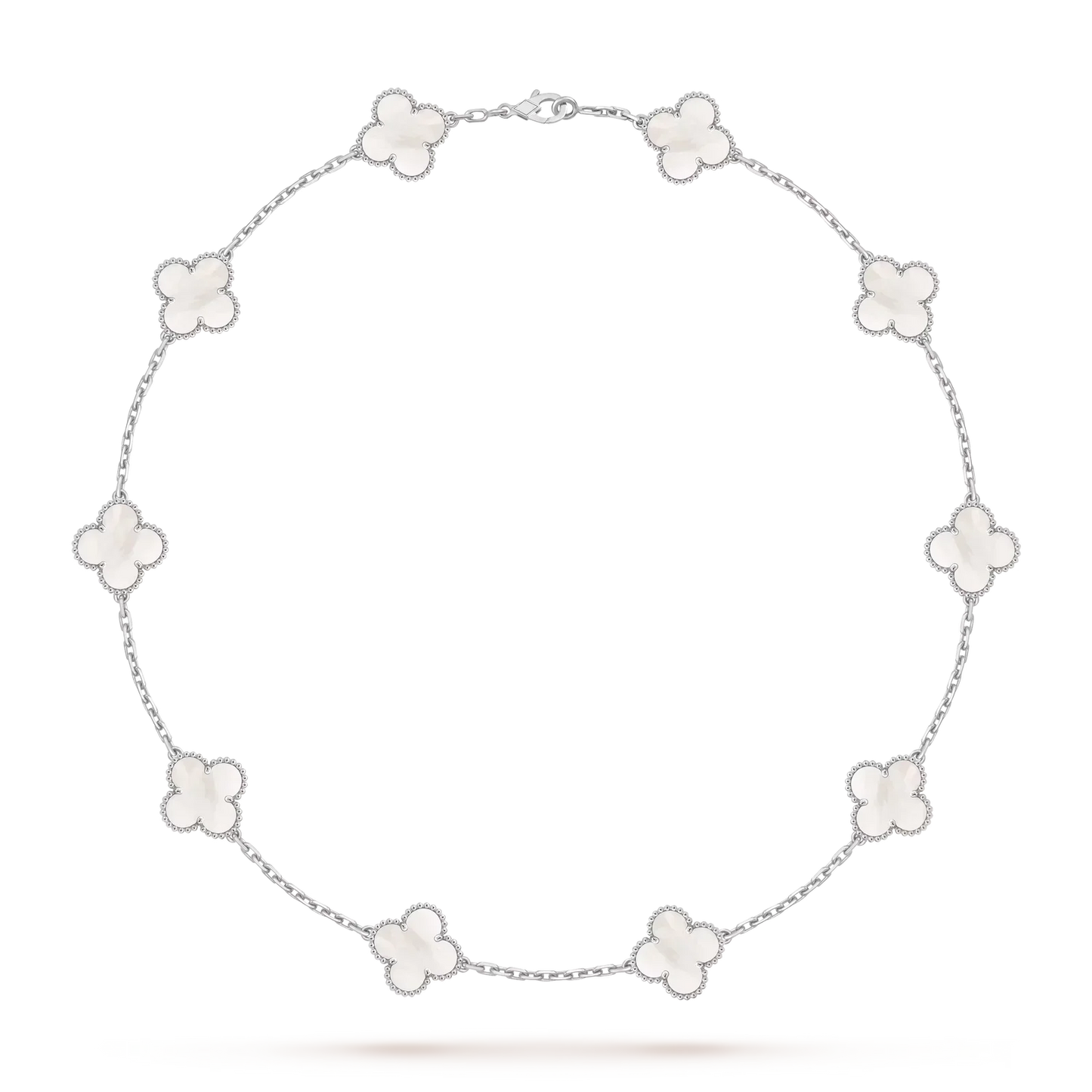 [Garvey]CLASSIC LUCKY 10-MOTIF CLOVER NECKLACE WHITE GOLD COLLECTION
