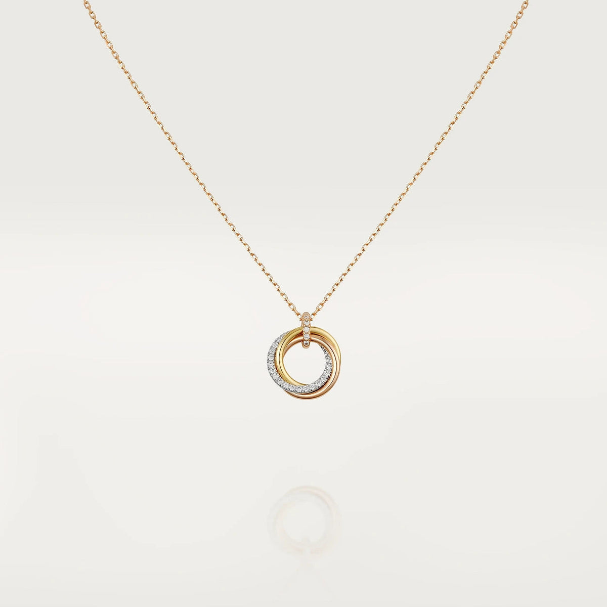 [Garvey ]TRINITY NECKLACE SILVER GOLD PINK GOLD DIAMONDS