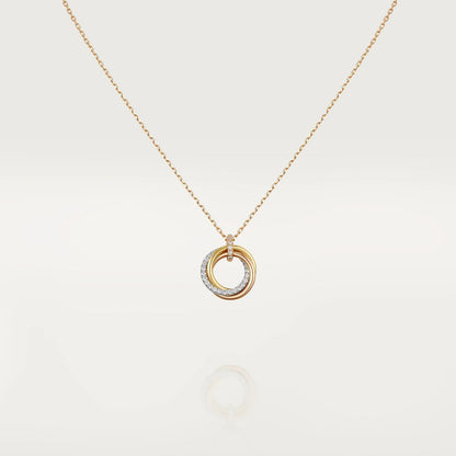 [Garvey ]TRINITY NECKLACE SILVER GOLD PINK GOLD DIAMONDS