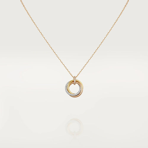 [Garvey ]TRINITY NECKLACE SILVER GOLD PINK GOLD DIAMONDS