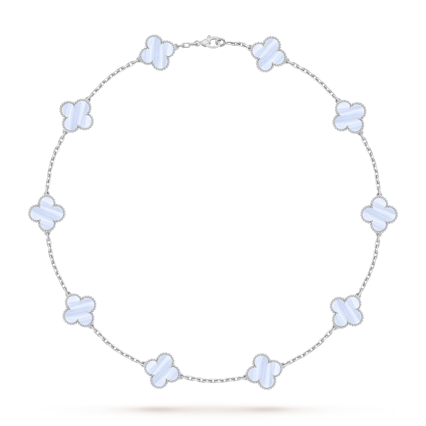 [Garvey]CLASSIC LUCKY 10-MOTIF CLOVER NECKLACE WHITE GOLD COLLECTION