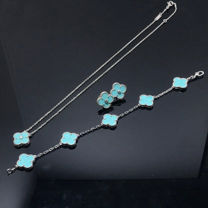 [Garvey ]CLOVER 1 DIAMOND BLUE SKY SILVER EARRINGS