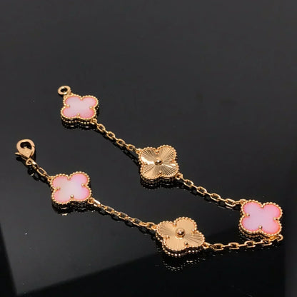 [Garvey ] CLOVER 5 MOTIFS  PINK MOP BRACELET COLLECTION
