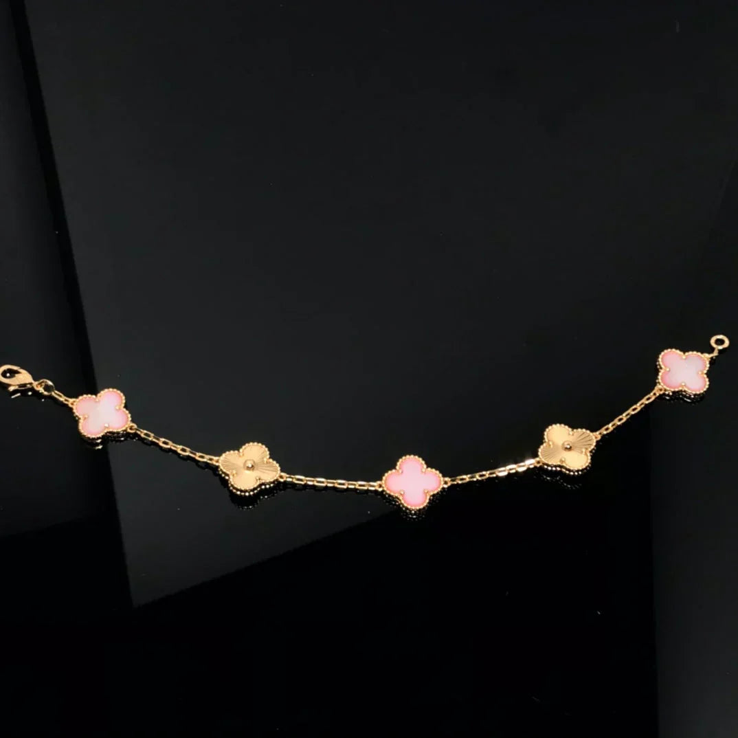 [Garvey ] CLOVER 5 MOTIFS  PINK MOP BRACELET COLLECTION