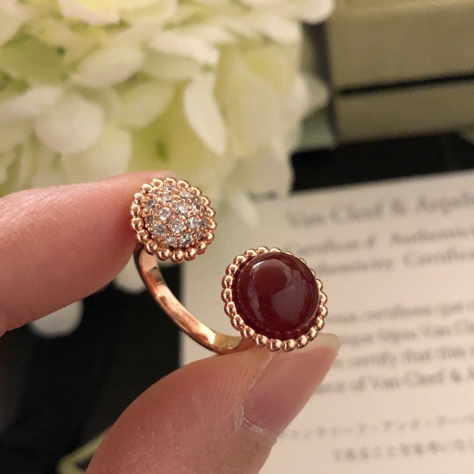 [Garvey ]PERLEE COULEURS DIAMOND ROSE GOLD BETWEEN THE FINGER RING
