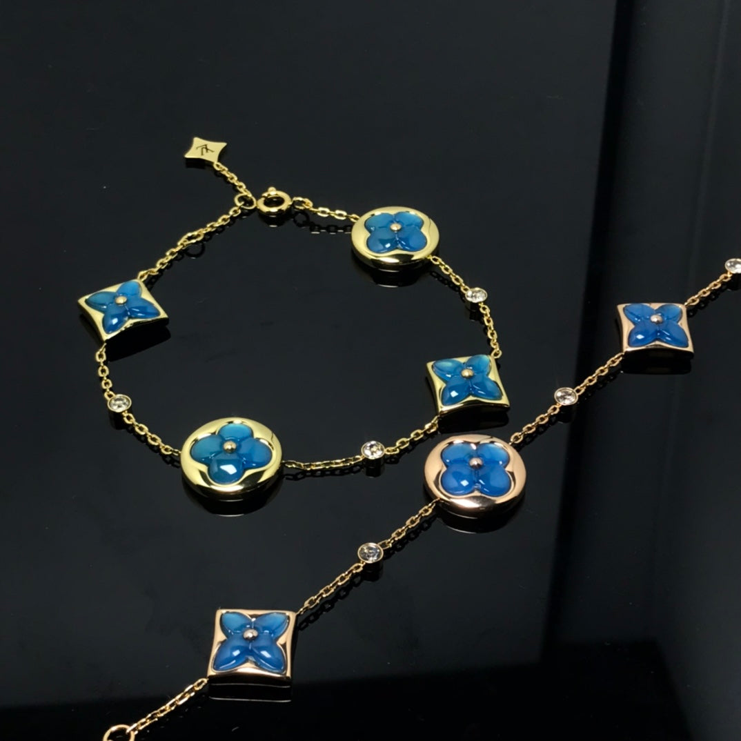 [Garvey ]STAR AND SUN 4 MOTIF BLUE BRACELET