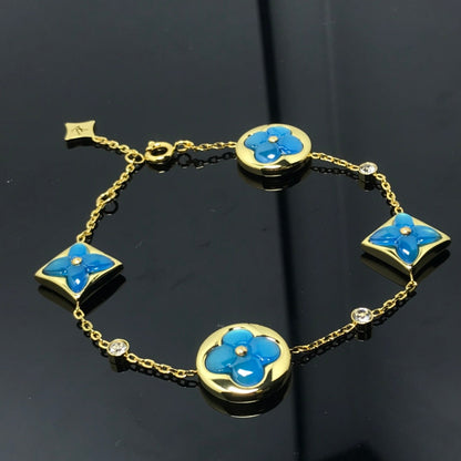 [Garvey]STAR AND SUN 4 MOTIF BLUE BRACELET