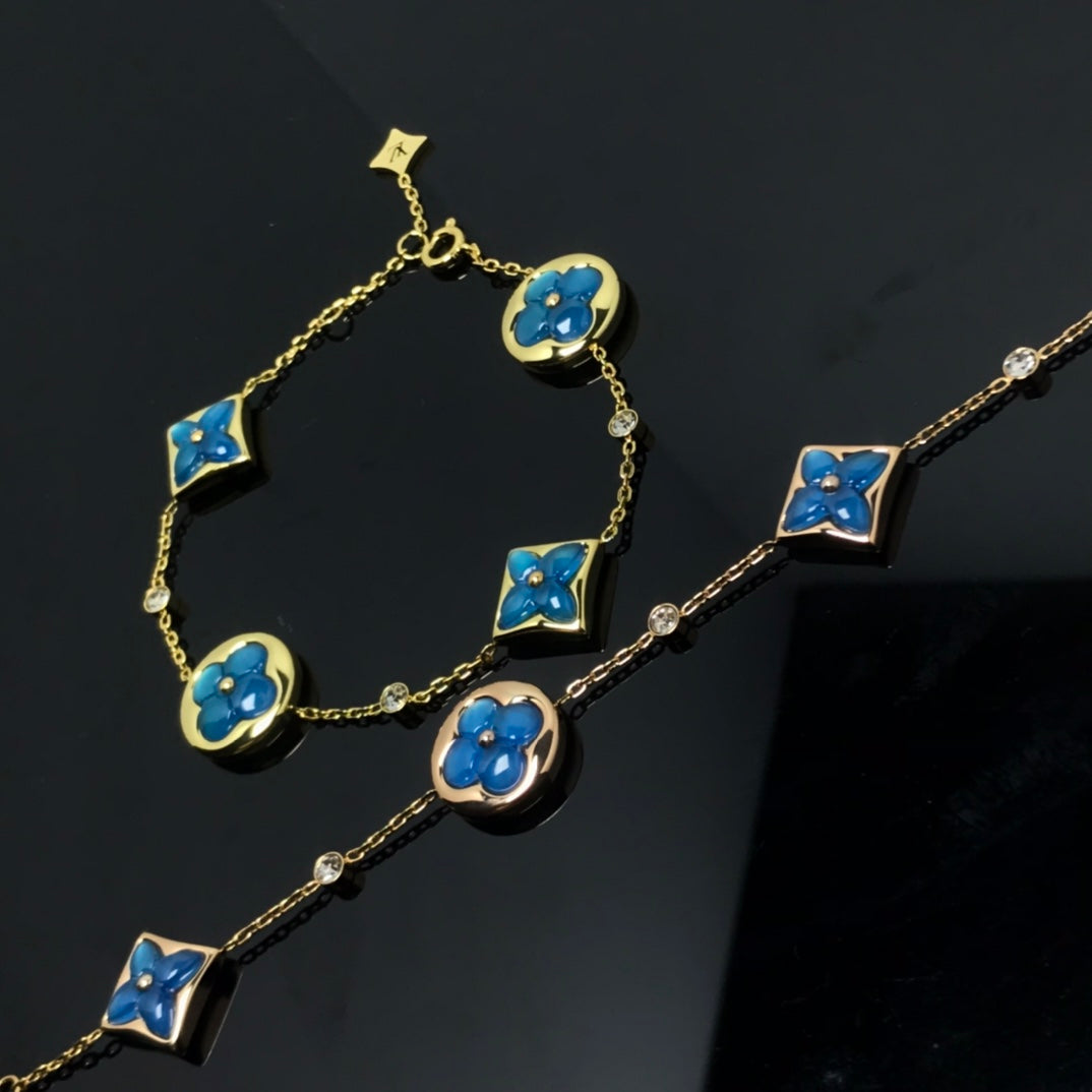 [Garvey ]STAR AND SUN 4 MOTIF BLUE BRACELET