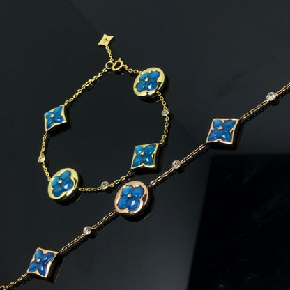 [Garvey ]STAR AND SUN 4 MOTIF BLUE BRACELET