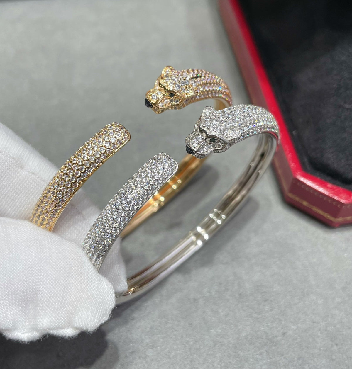 [Garvey ]PANTHERE FULL DIAMOND OPEN BRACELET