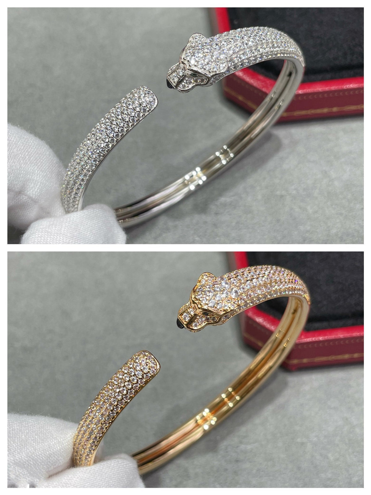 [Garvey ]PANTHERE FULL DIAMOND OPEN BRACELET