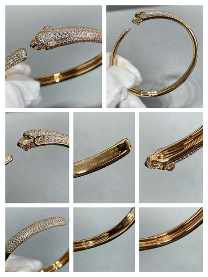 [Garvey ]PANTHERE FULL DIAMOND OPEN BRACELET