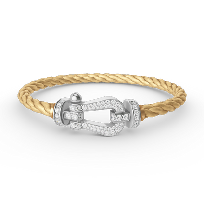 [Garvey ]FORCE LARGE HORSESHOE FULL DIAMOND BRACELET SILVER