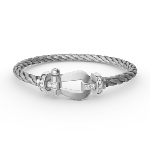 [Garvey ]FORCE LARGE HORSESHOE HALF DIAMOND BRACELET SILVER