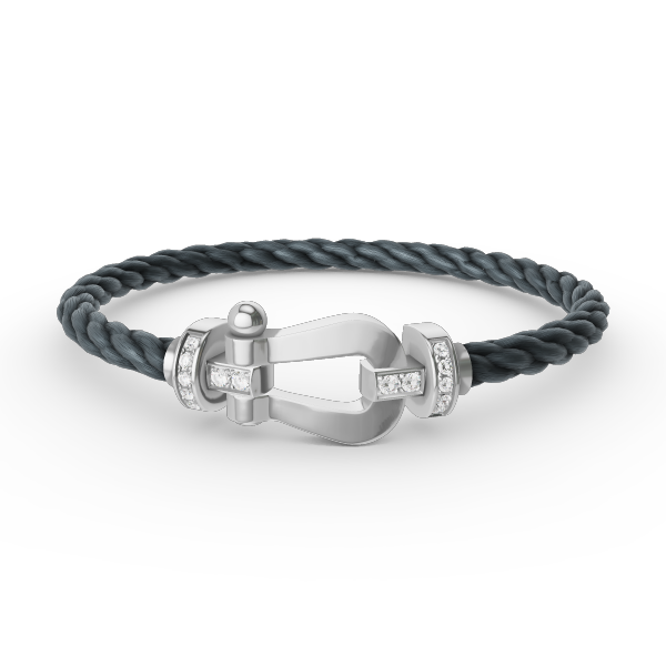 [Garvey ]FORCE LARGE HORSESHOE HALF DIAMOND BRACELET SILVER