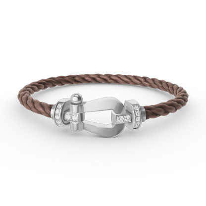 [Garvey ]FORCE LARGE HORSESHOE HALF DIAMOND BRACELET SILVER