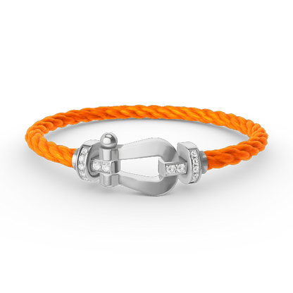 [Garvey ]FORCE LARGE HORSESHOE HALF DIAMOND BRACELET SILVER