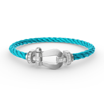 [Garvey ]FORCE LARGE HORSESHOE HALF DIAMOND BRACELET SILVER
