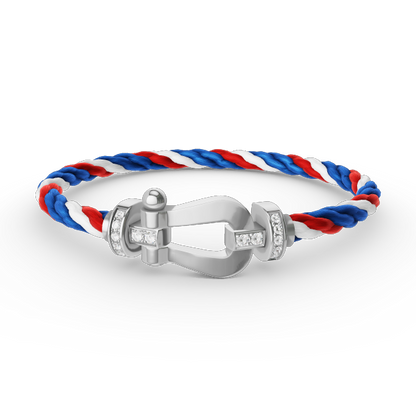 [Garvey ]FORCE LARGE HORSESHOE HALF DIAMOND BRACELET SILVER