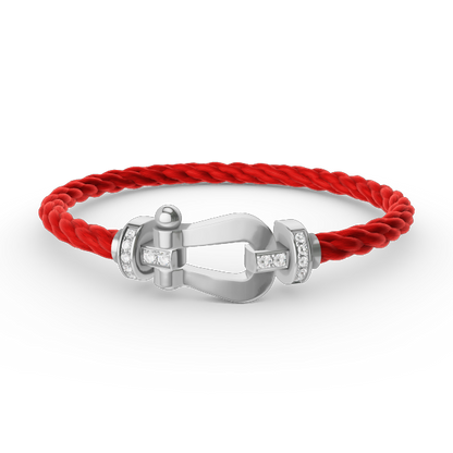 [Garvey ]FORCE LARGE HORSESHOE HALF DIAMOND BRACELET SILVER