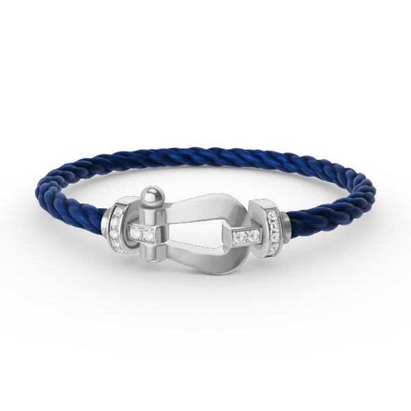 [Garvey]FORCE LARGE HORSESHOE HALF DIAMOND BRACELET - WHITE GOLD
