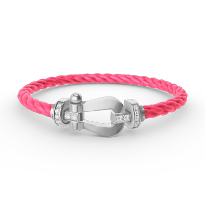 [Garvey ]FORCE LARGE HORSESHOE HALF DIAMOND BRACELET SILVER