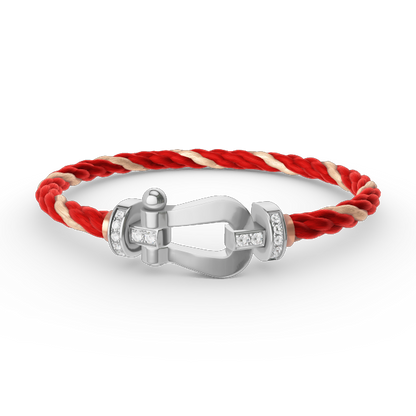 [Garvey ]FORCE LARGE HORSESHOE HALF DIAMOND BRACELET SILVER