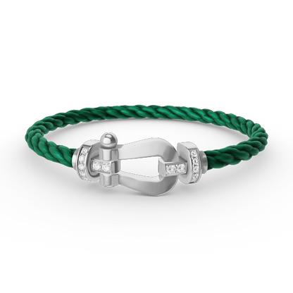 [Garvey ]FORCE LARGE HORSESHOE HALF DIAMOND BRACELET SILVER