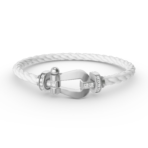 [Garvey ]FORCE LARGE HORSESHOE HALF DIAMOND BRACELET SILVER